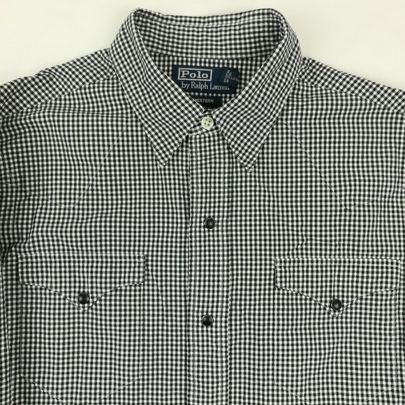 Polo Ralph Lauren Other - Vintage Polo Ralph Lauren Western Gingham Checked Pearl Snap Shirt
